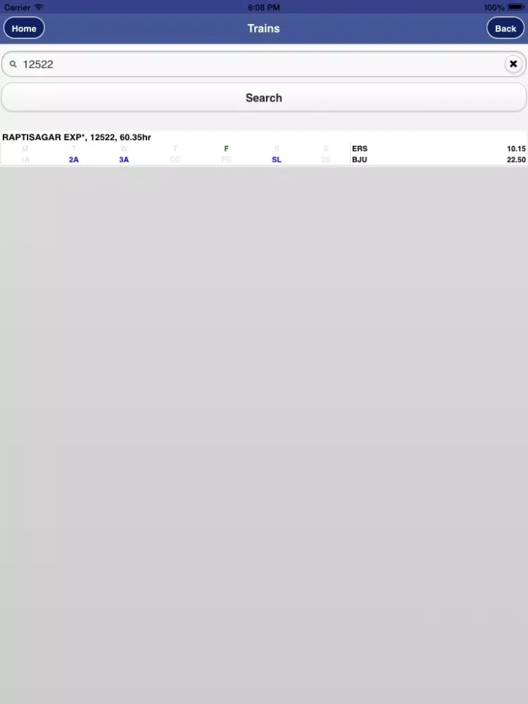 Capturas de tela do Rail PNR Inquiry - IRCTC Info iPad 