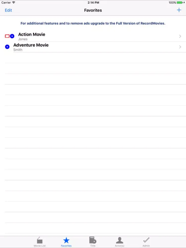 RecordMovies Lite iPad  স্ক্রিনশট