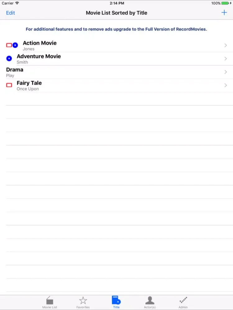 RecordMovies Lite iPad  স্ক্রিনশট