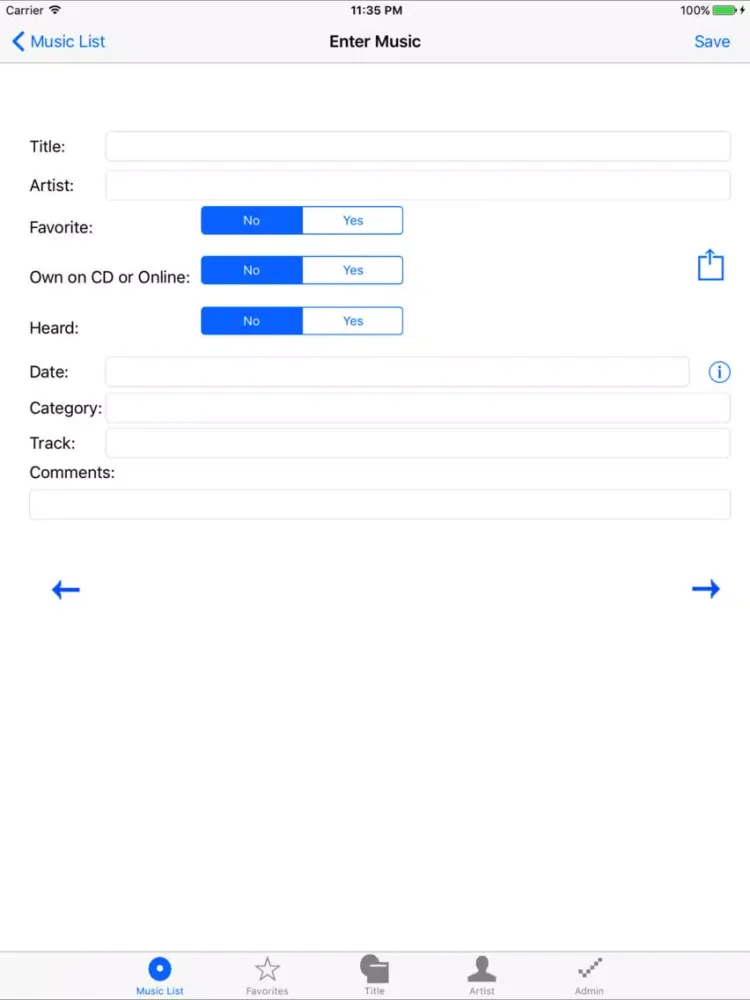 Ảnh chụp màn hình của RecordMusic Lite iPad 