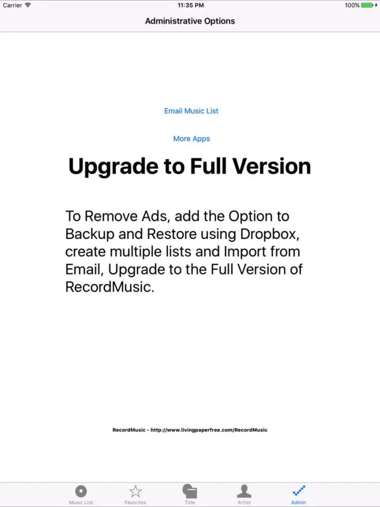 Ảnh chụp màn hình của RecordMusic Lite iPad 