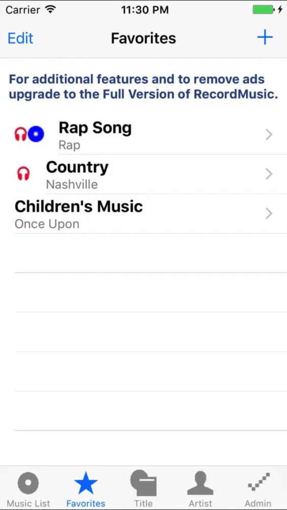Ảnh chụp màn hình của RecordMusic Lite