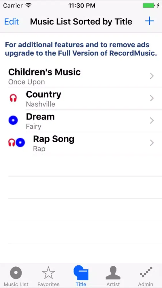 Ảnh chụp màn hình của RecordMusic Lite