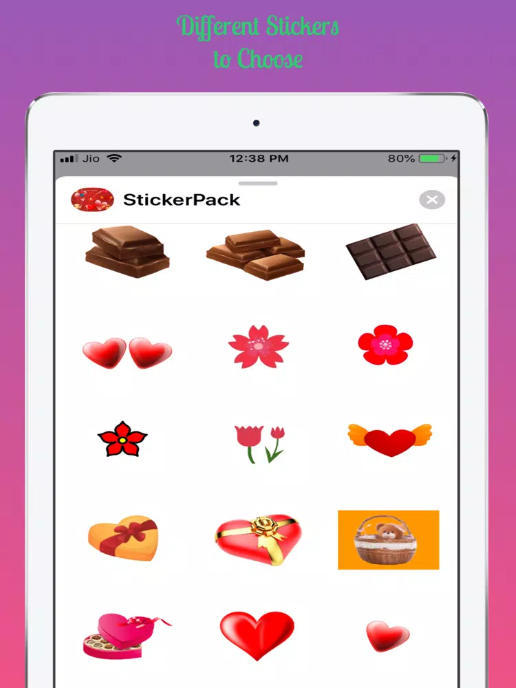 Valentine Stickers Pack iPad  स्क्रीनशॉट