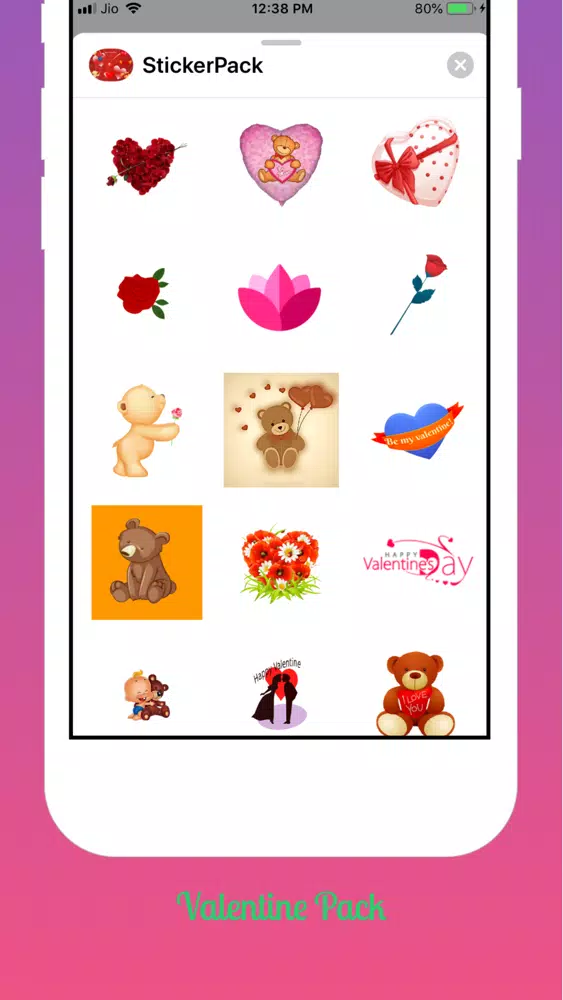 Valentine Stickers Pack स्क्रीनशॉट