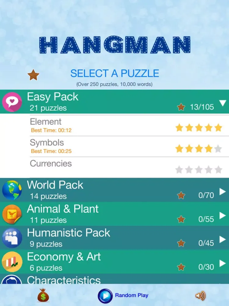 Capturas de pantalla de Hangman - Search and Crack Hidden Word Puzzle iPad 