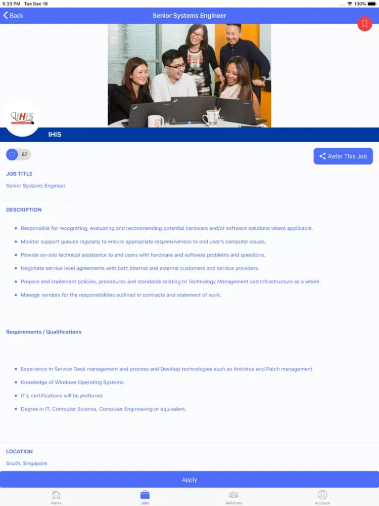 Jobs007 - Singapore Job Search iPad  スクリーンショット
