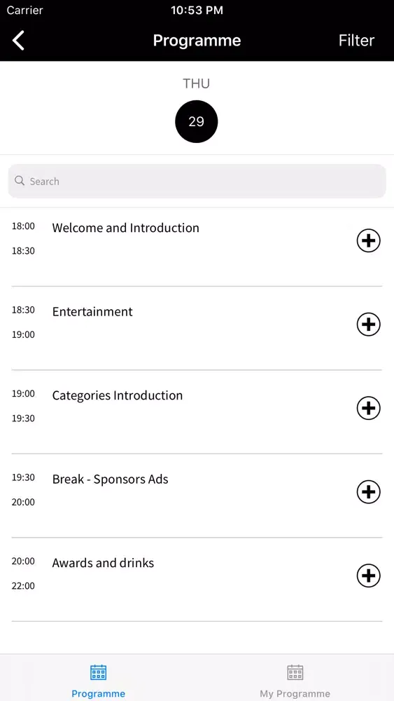 Screenshot di MTN APP AWARDS