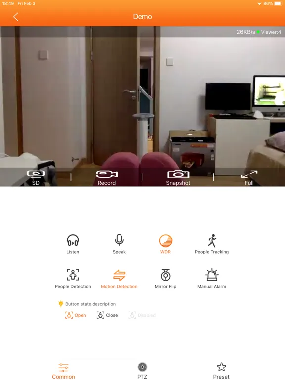 iCareCam iPad  Ekran Görüntüleri