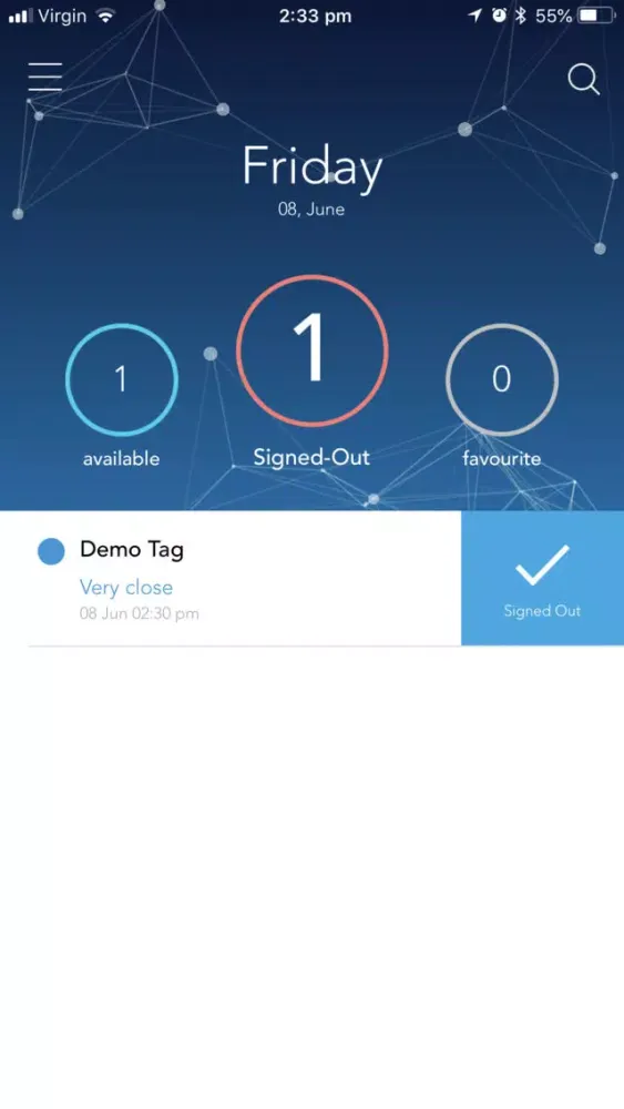 Tangkapan layar iottag - Asset Tracker