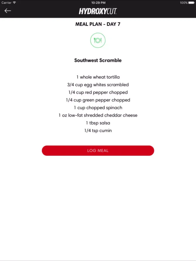 ภาพหน้าจอของ Hydroxycut iPad 