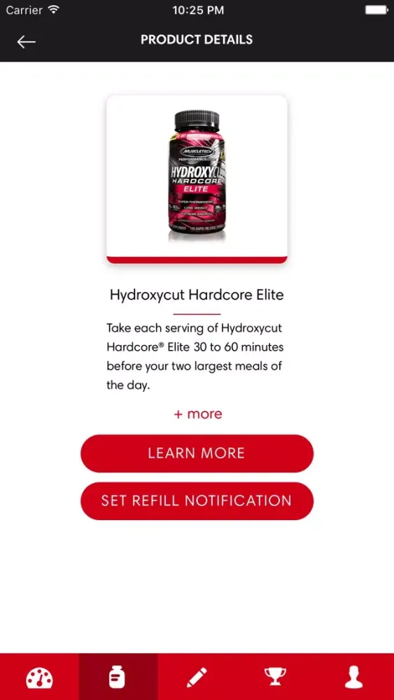 ภาพหน้าจอของ Hydroxycut