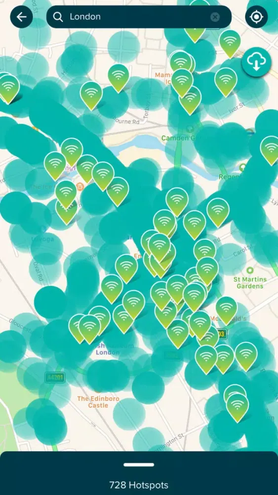 Capturas de tela do iPass Maps™