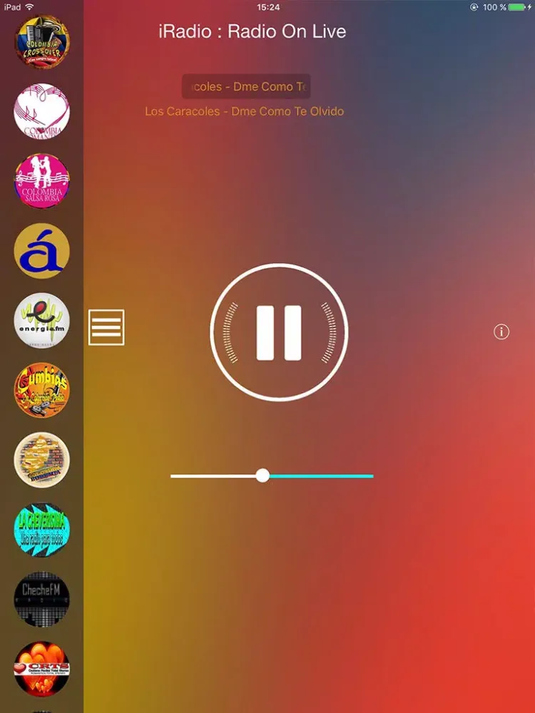 Tangkapan skrin Colombia Radio : principales radios colombian iPad 