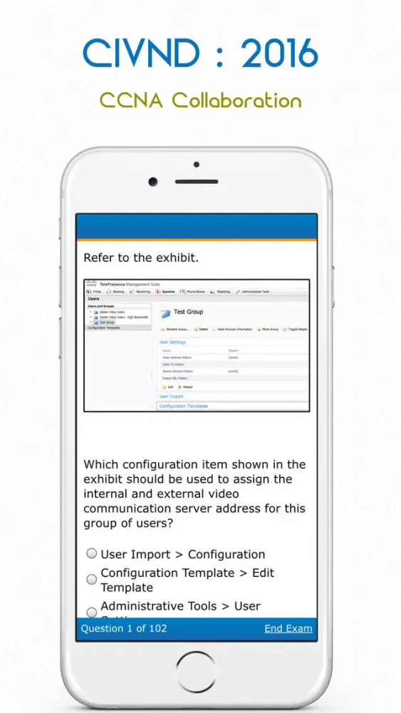 ภาพหน้าจอของ 210-065: CCNA Collaboration - Certification App