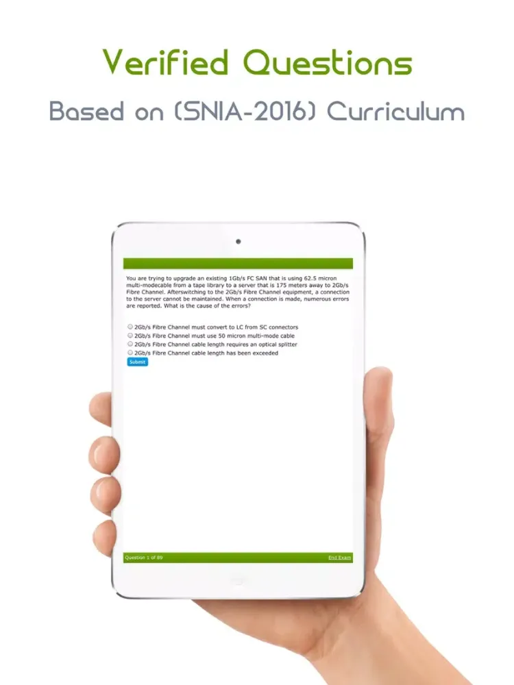 ภาพหน้าจอของ S10-201: SNIA Storage Networking Management & Administration exam iPad 