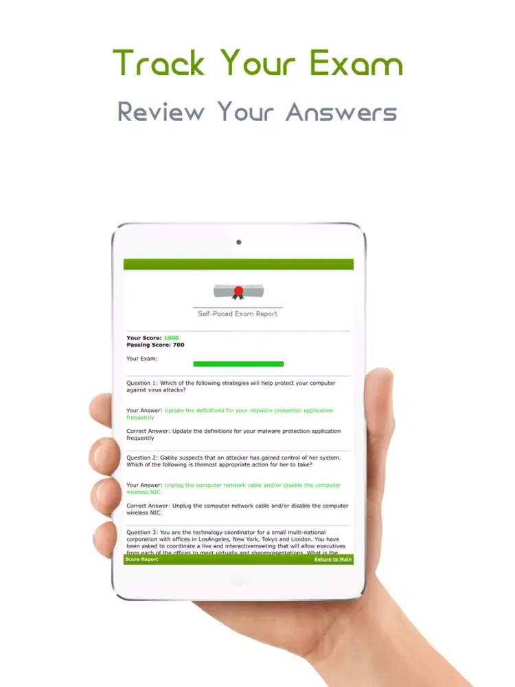 ภาพหน้าจอของ S10-201: SNIA Storage Networking Management & Administration exam iPad 