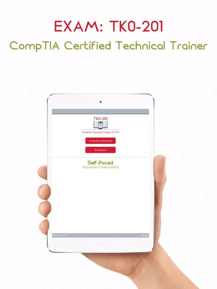 Capturas de tela do TK0-201 : CompTIA Certified Technical Trainer (CTT+) iPad 