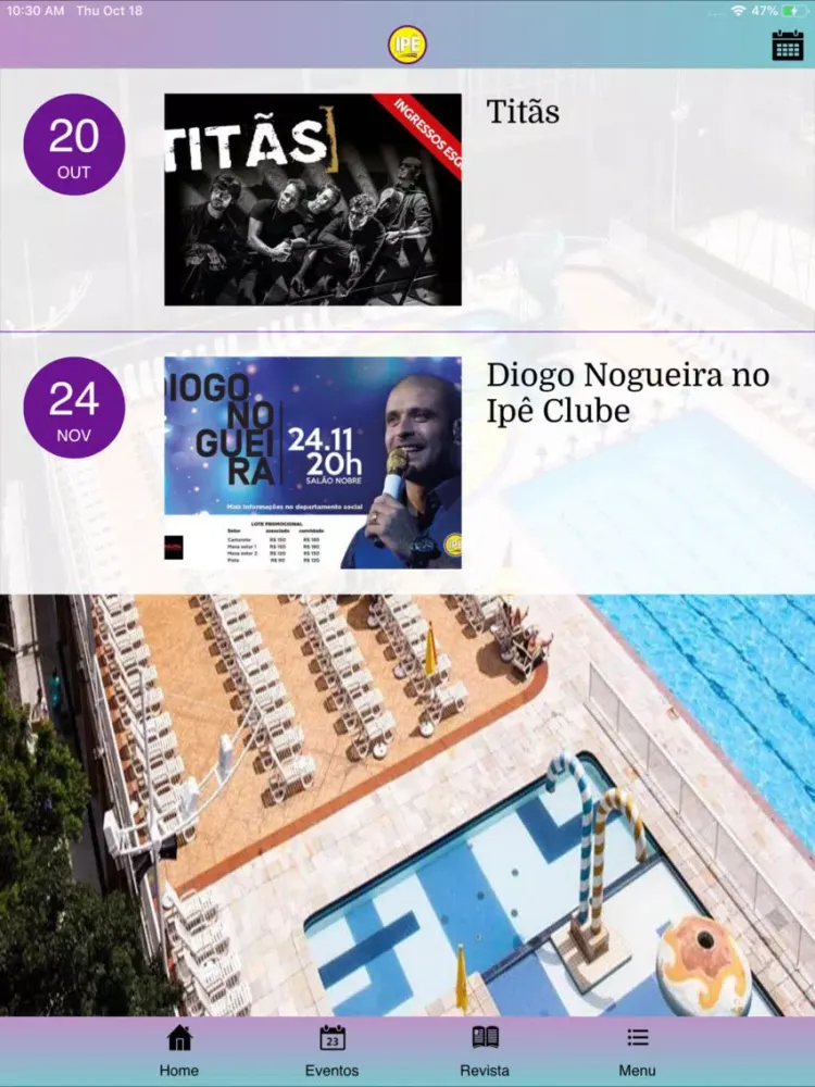 ภาพหน้าจอของ Ipê Clube iPad 
