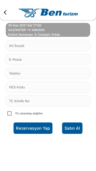 Ben Turizm Ekran Görüntüleri