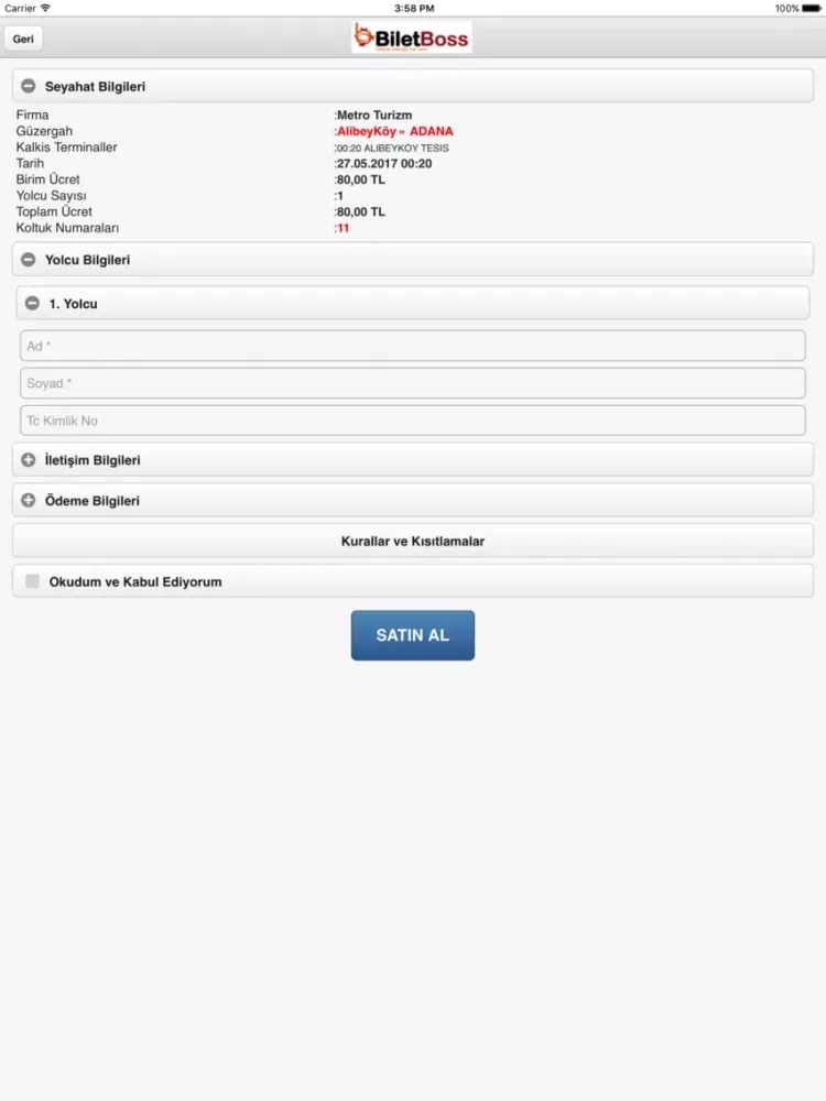 Bilet Boss iPad  Screenshots