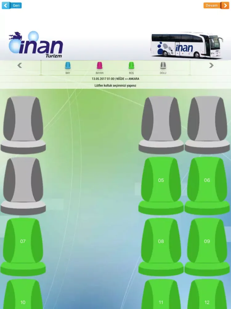 Capturas de tela do İnan Turizm iPad 