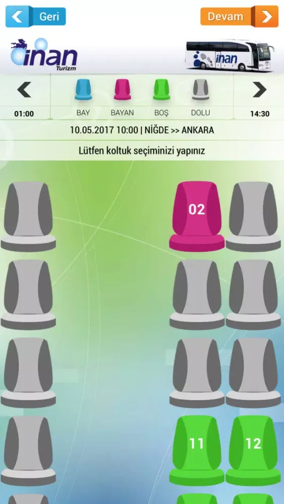 Capturas de tela do İnan Turizm