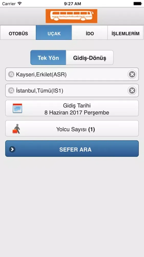Kolay Uçak Bileti Ekran Görüntüleri