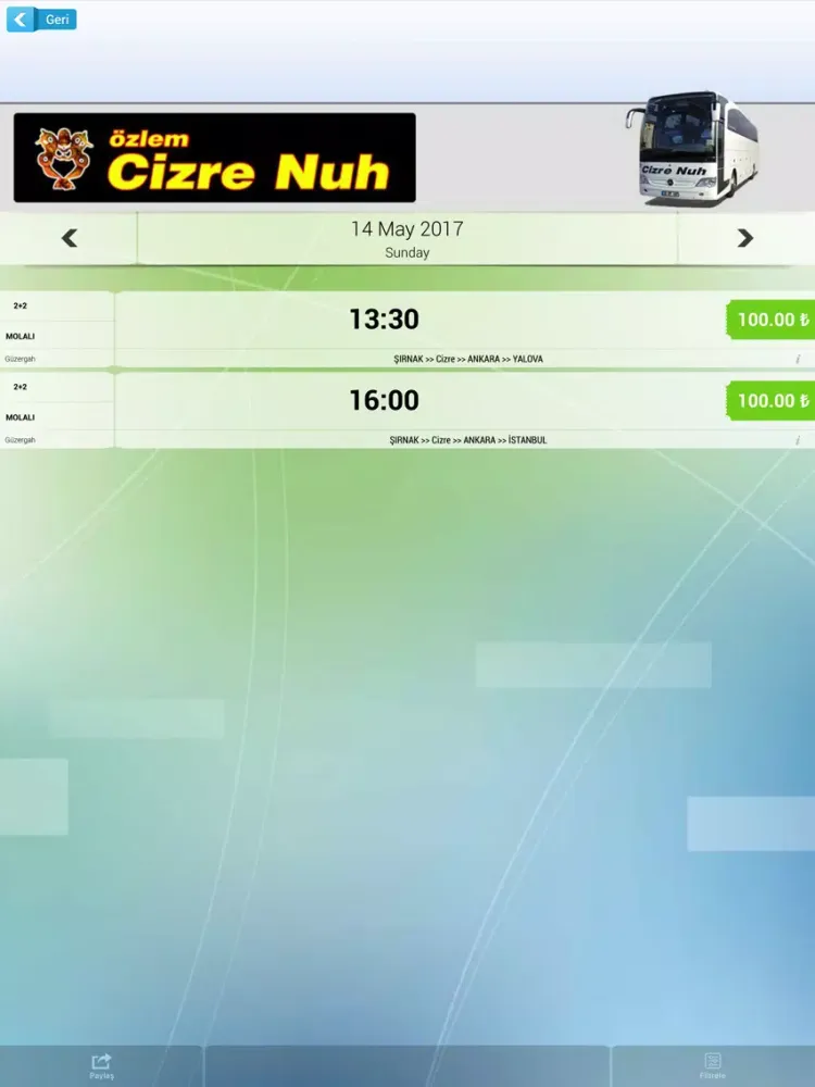 Ảnh chụp màn hình của Özlem Cizre Nuh Seyahat iPad 