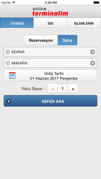 Ảnh chụp màn hình của Terminalim - Otobüs Uçak Bileti Al