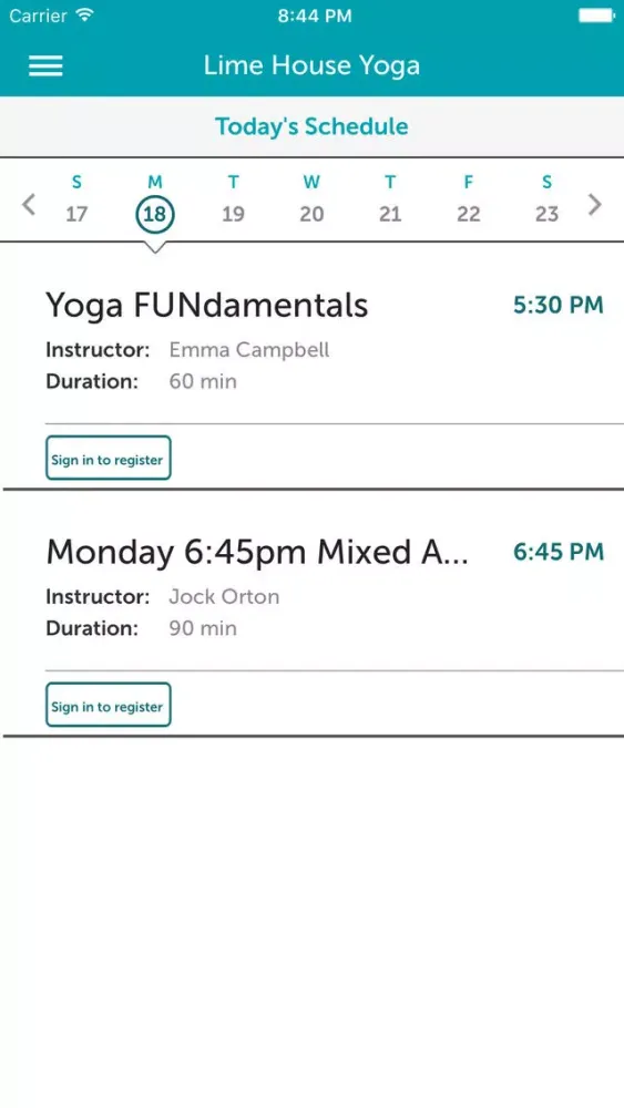 Capturas de tela do Lime House Yoga
