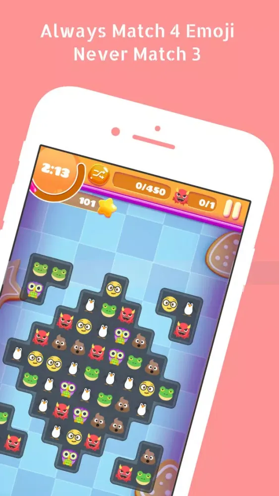 Emoji Crush - Funny puzzle game - match 4 Ekran Görüntüleri