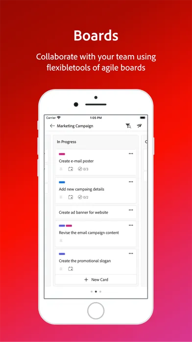 Captures d'écran de Adobe Workfront