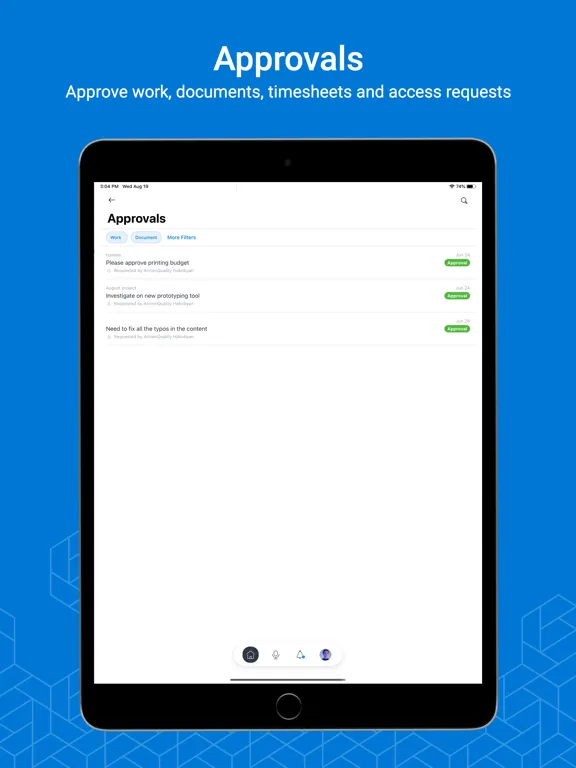Adobe Workfront for MobileIron iPad  Screenshots