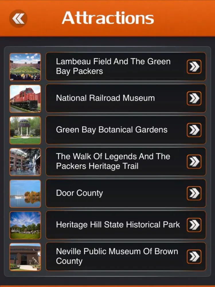 Capturas de pantalla de Green Bay Tourism Guide iPad 