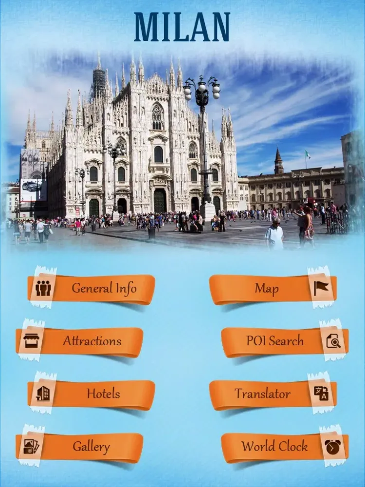 Milan City Offline Travel Guide iPad  Screenshots