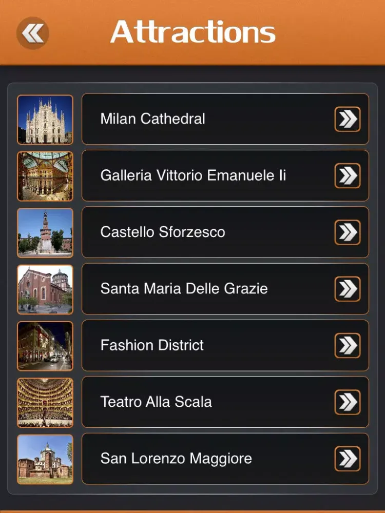 Milan City Offline Travel Guide iPad  Screenshots