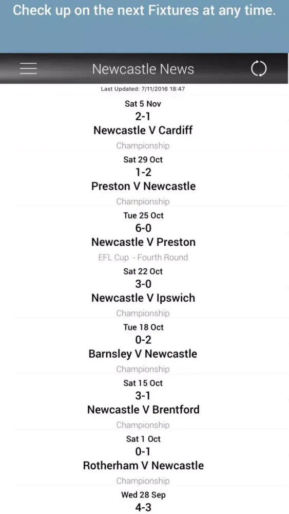 Captures d'écran de Newcastle United News