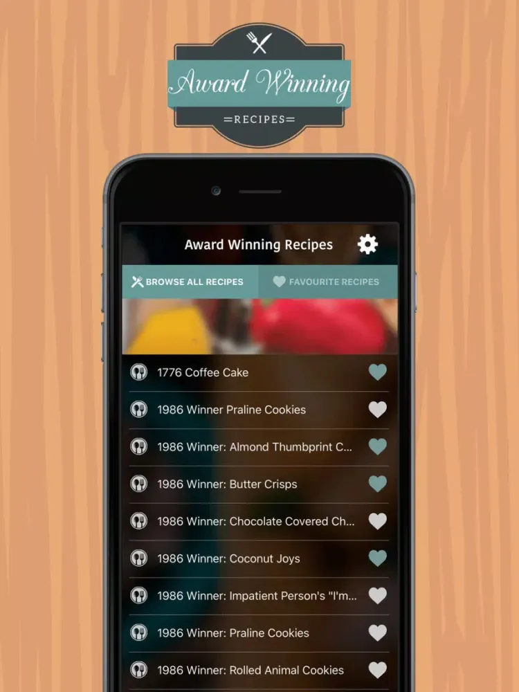 Capturas de tela do **Award Winning Recipes** iPad 