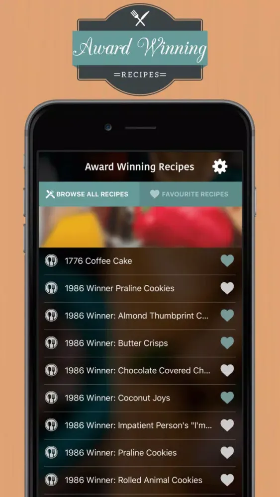 Capturas de tela do **Award Winning Recipes**