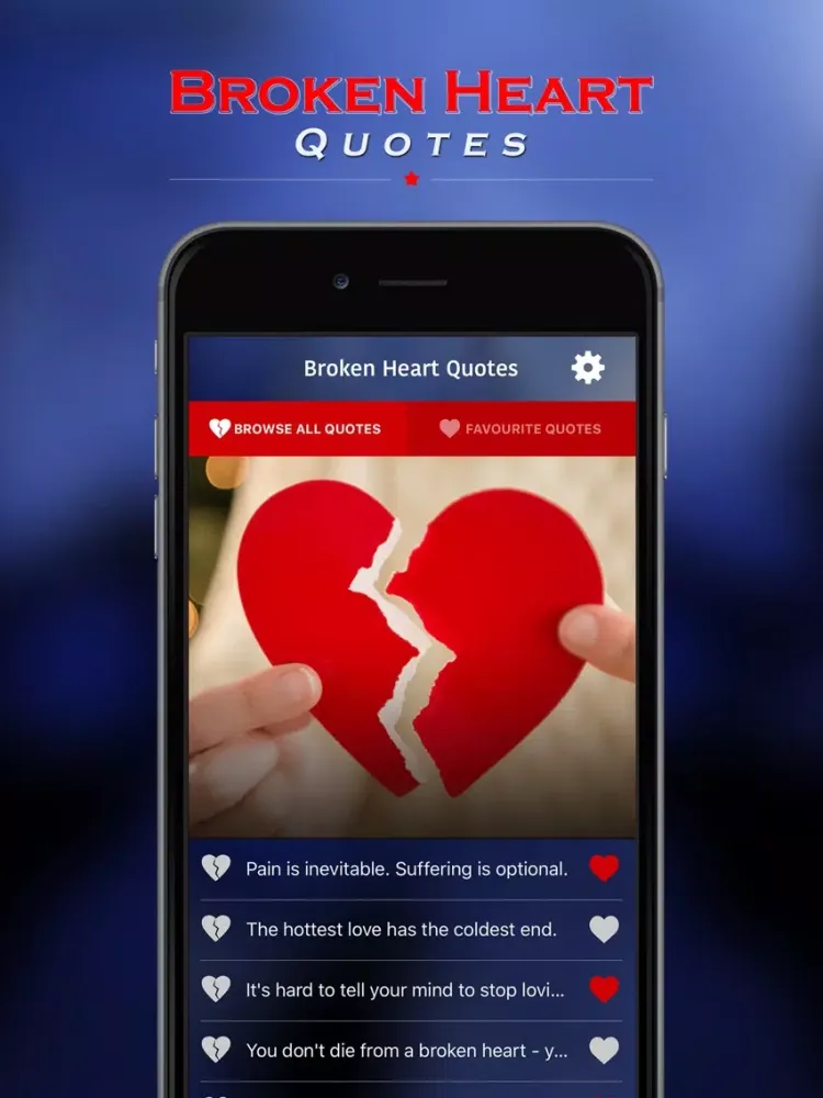 Capturas de tela do Broken Heart Quotes iPad 