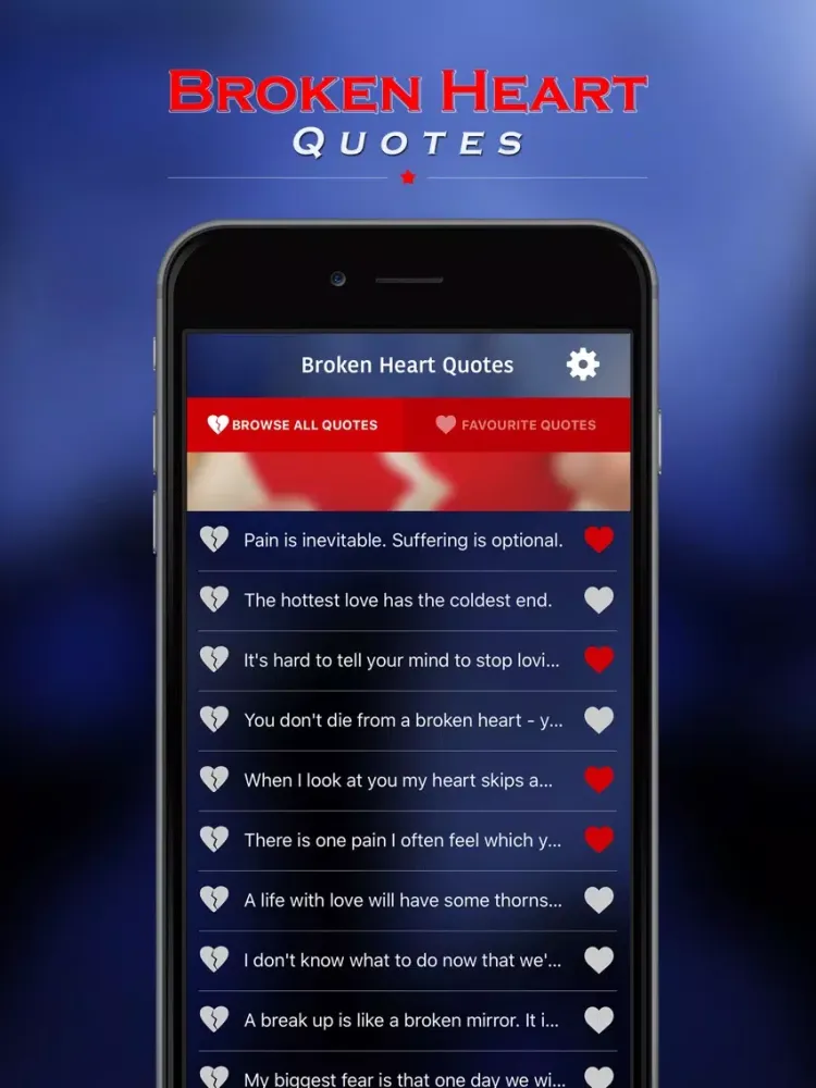 Capturas de tela do Broken Heart Quotes iPad 