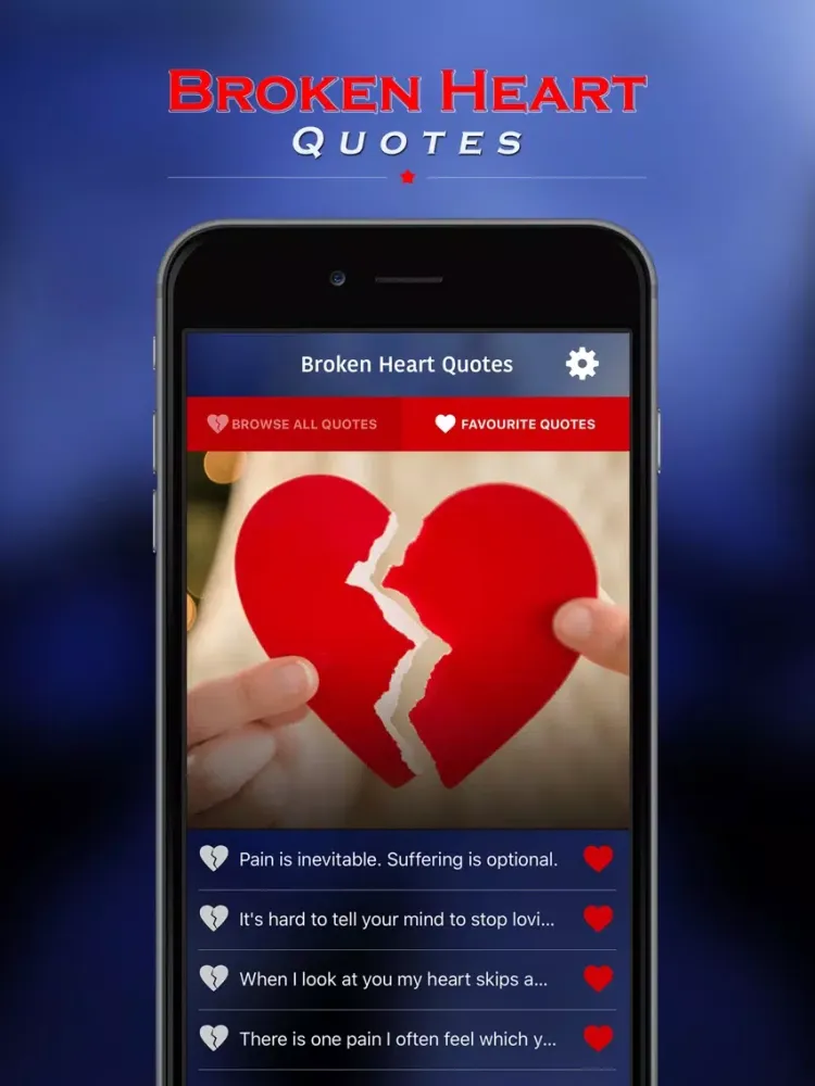 Capturas de tela do Broken Heart Quotes iPad 