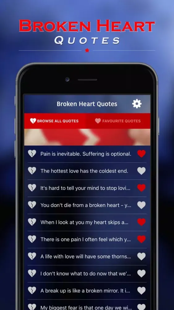 Capturas de tela do Broken Heart Quotes