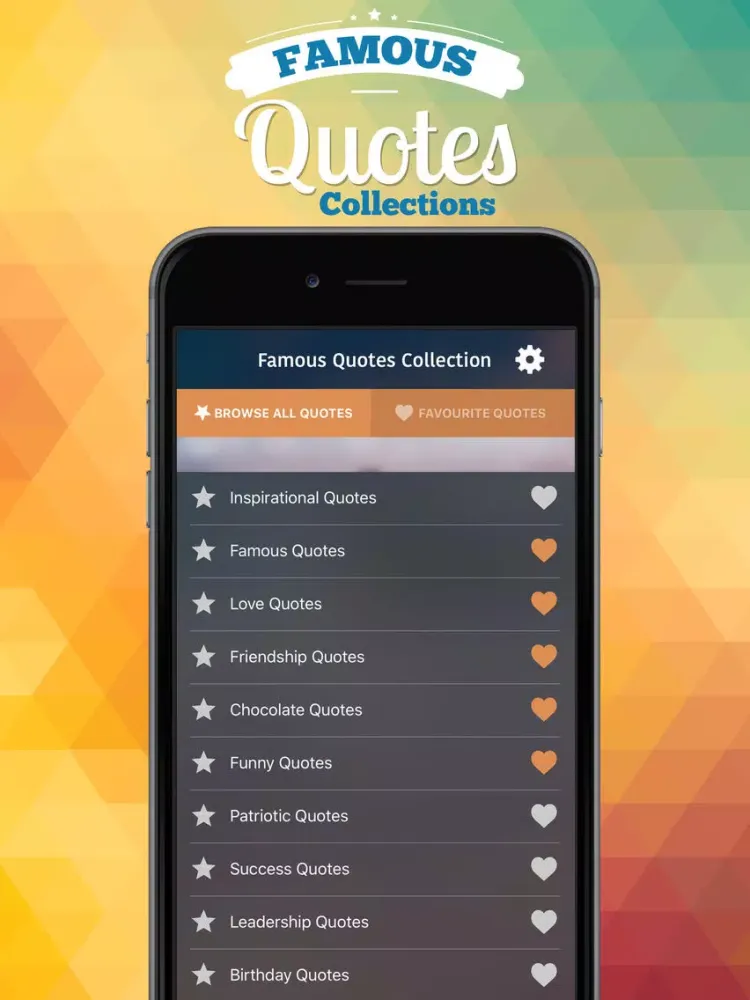 Ảnh chụp màn hình của **Famous Quotes Collection** iPad 