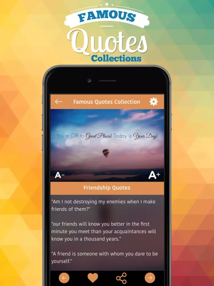 Ảnh chụp màn hình của **Famous Quotes Collection** iPad 