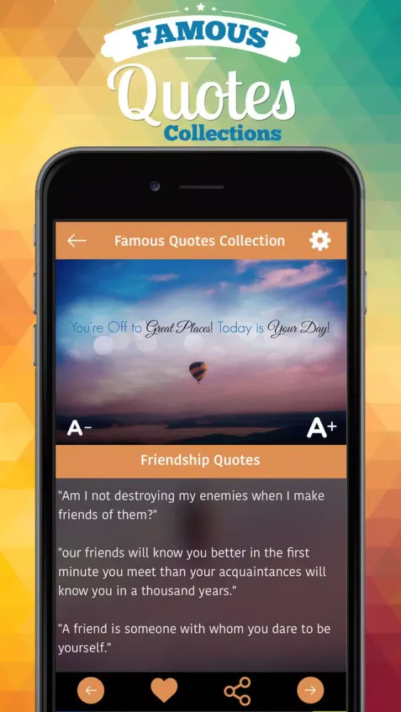 Ảnh chụp màn hình của **Famous Quotes Collection**
