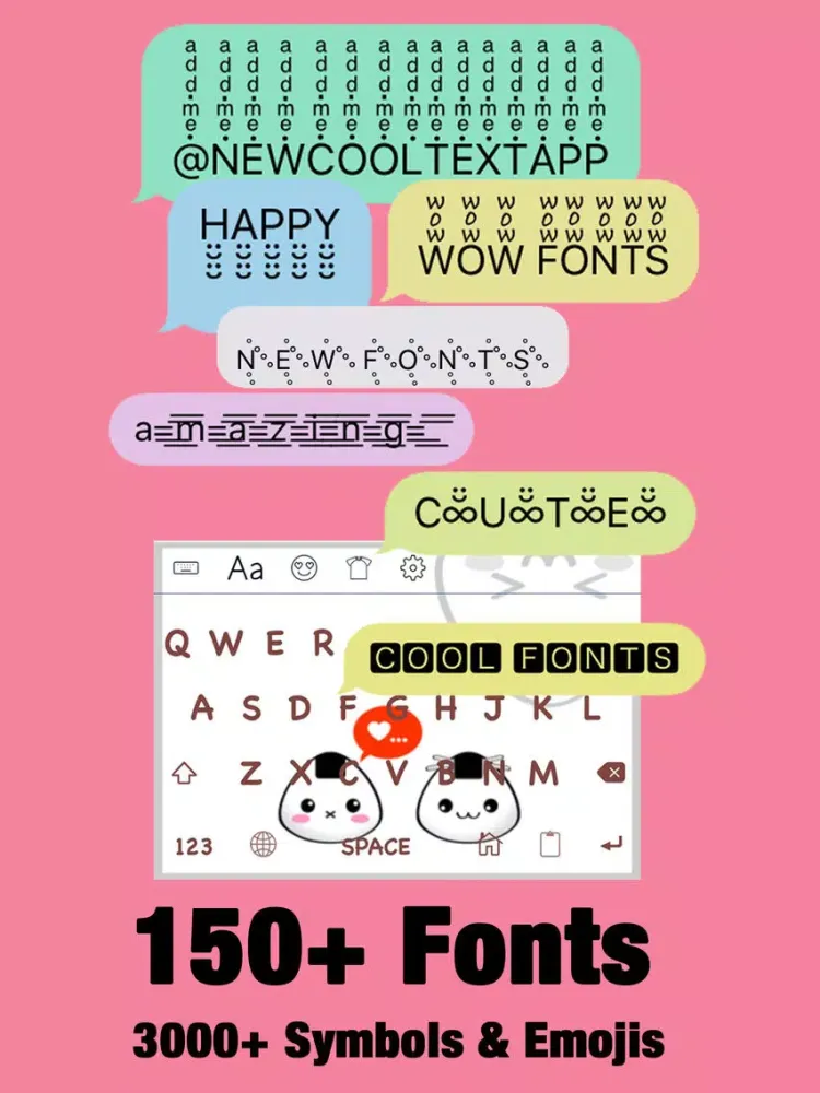 New Cool Text Pro ∞ Fonts Make Better Messages with Emoji Font and Cute Keyboard Themes iPad 应用截图