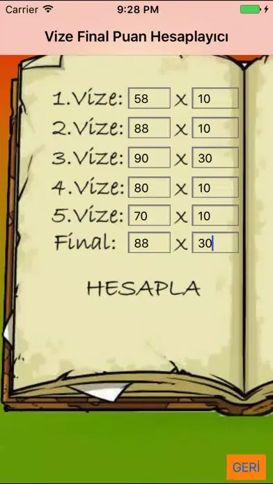 Vize Final Puan Hesaplayıcı سکرین شاٹس