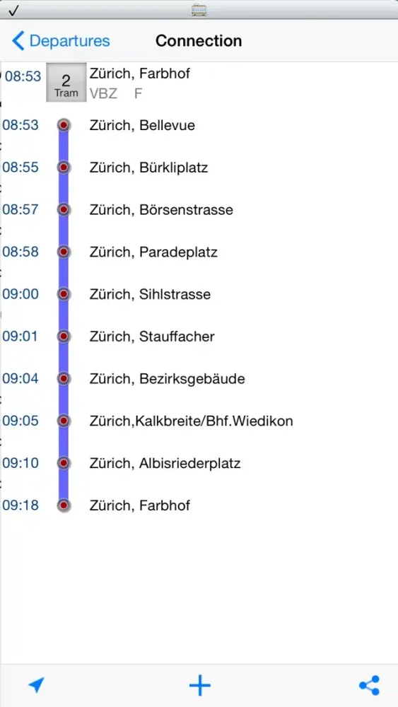 Capturas de tela do Swiss Transport App
